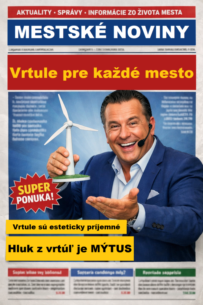 Developer prezentuje svoj projekt veterného parku v mestských novinách